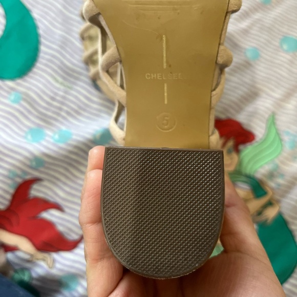 Beige Strappy Block Heel Sandals - Picture 3 of 4